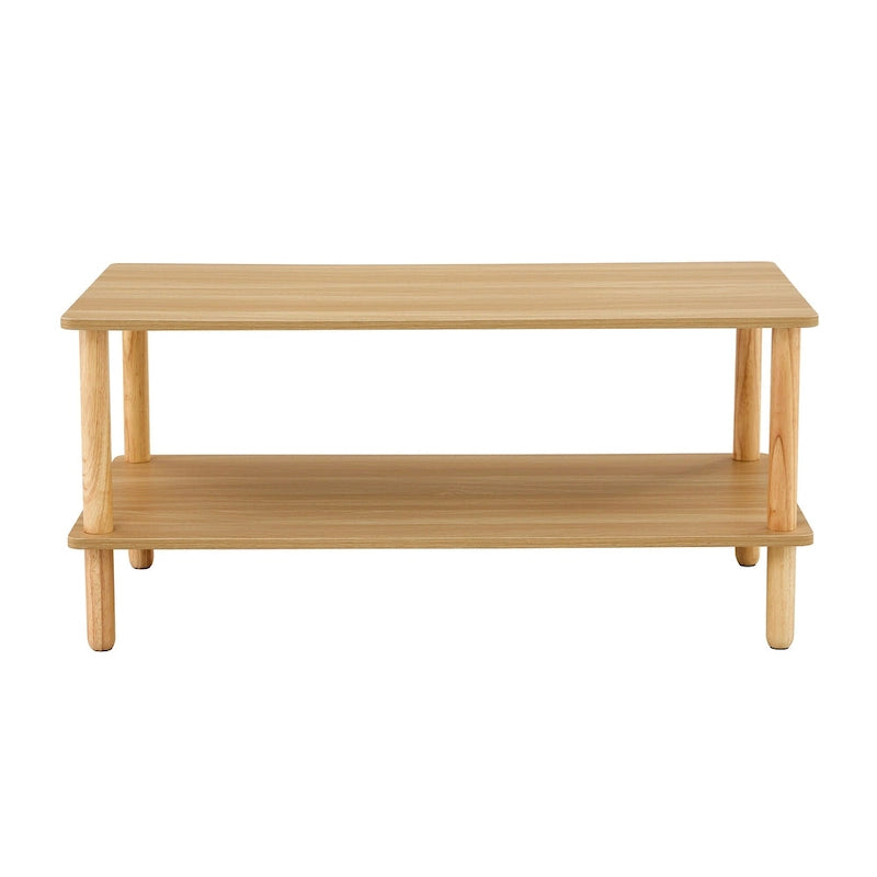 Table basse rectangulaire à 2 niveaux pour salon