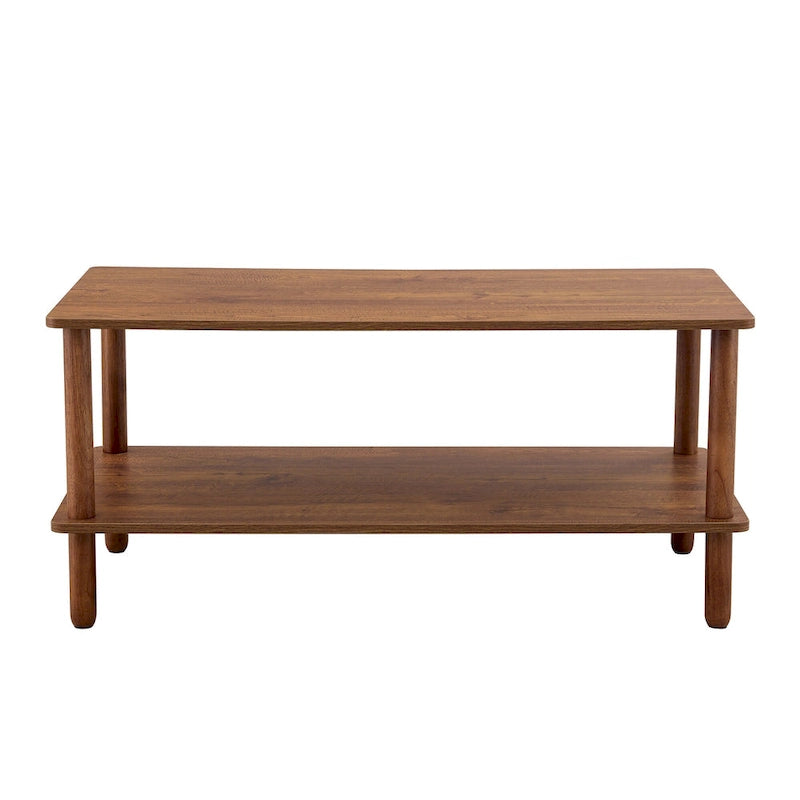 Table basse rectangulaire à 2 niveaux pour salon