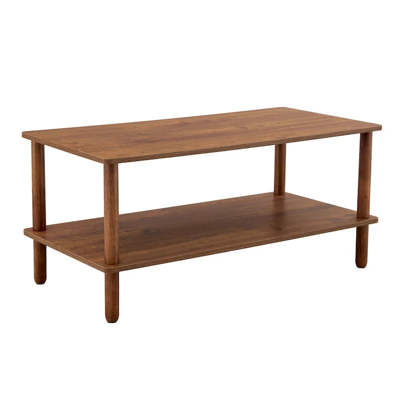 Table basse rectangulaire à 2 niveaux pour salon