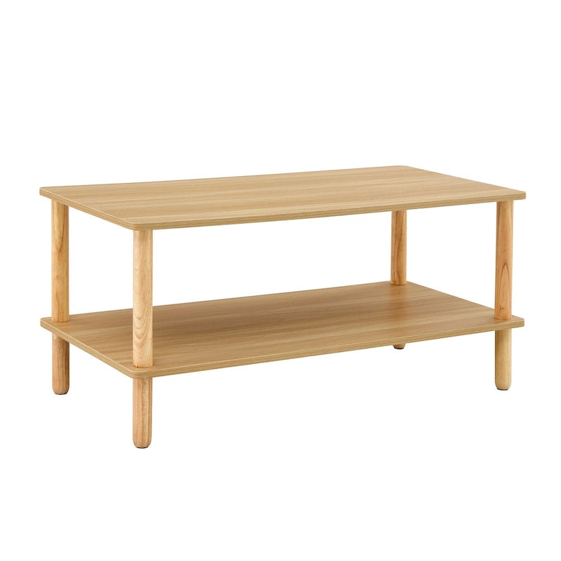Table basse rectangulaire à 2 niveaux pour salon