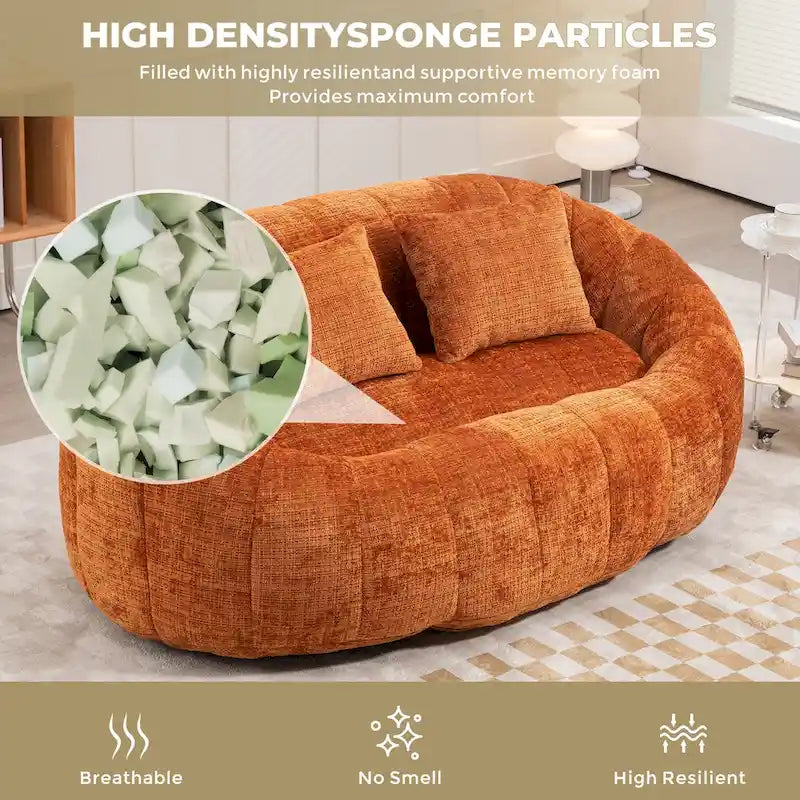 Canapé paresseux 2 places en chenille avec mousse haute densité