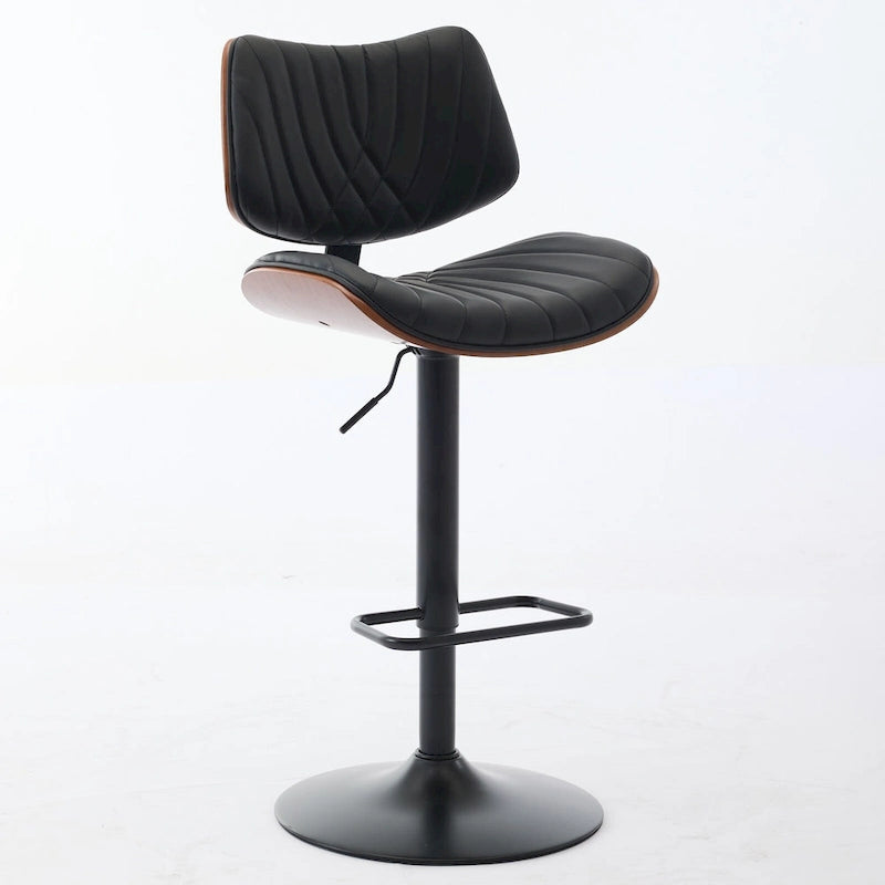 Lot de 2 tabourets de bar pivotants modernes avec dossier en cuir, assise rembourrée, base chromée, hauteur réglable, pour îlot de cuisine