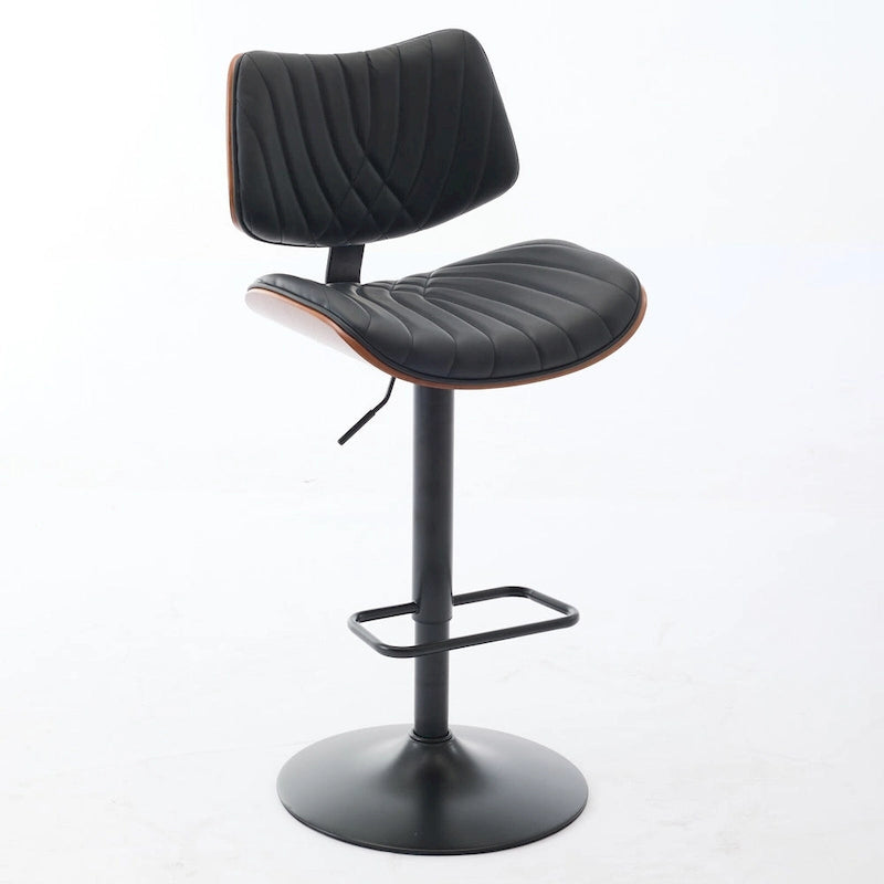 Lot de 2 tabourets de bar pivotants modernes avec dossier en cuir, assise rembourrée, base chromée, hauteur réglable, pour îlot de cuisine