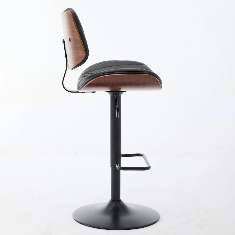 Lot de 2 tabourets de bar pivotants modernes avec dossier en cuir, assise rembourrée, base chromée, hauteur réglable, pour îlot de cuisine
