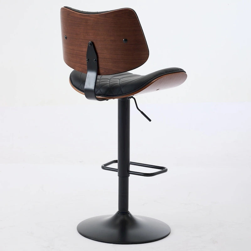 Lot de 2 tabourets de bar pivotants modernes avec dossier en cuir, assise rembourrée, base chromée, hauteur réglable, pour îlot de cuisine