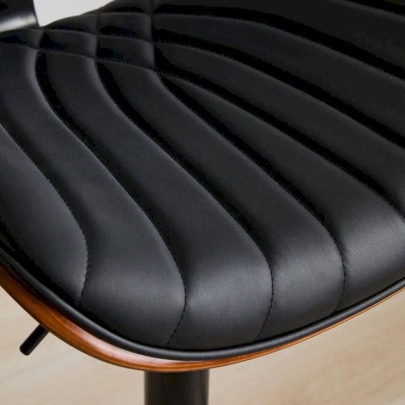Lot de 2 tabourets de bar pivotants modernes avec dossier en cuir, assise rembourrée, base chromée, hauteur réglable, pour îlot de cuisine