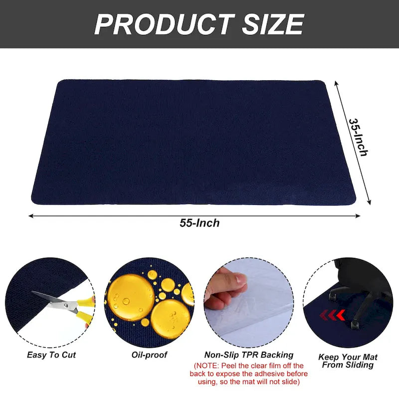 Tapis de chaise de bureau 55 x 35 pouces pour sols durs