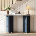 Console d'entrée, Table avec plateau ovale en similicuir marbre pour l'entrée
