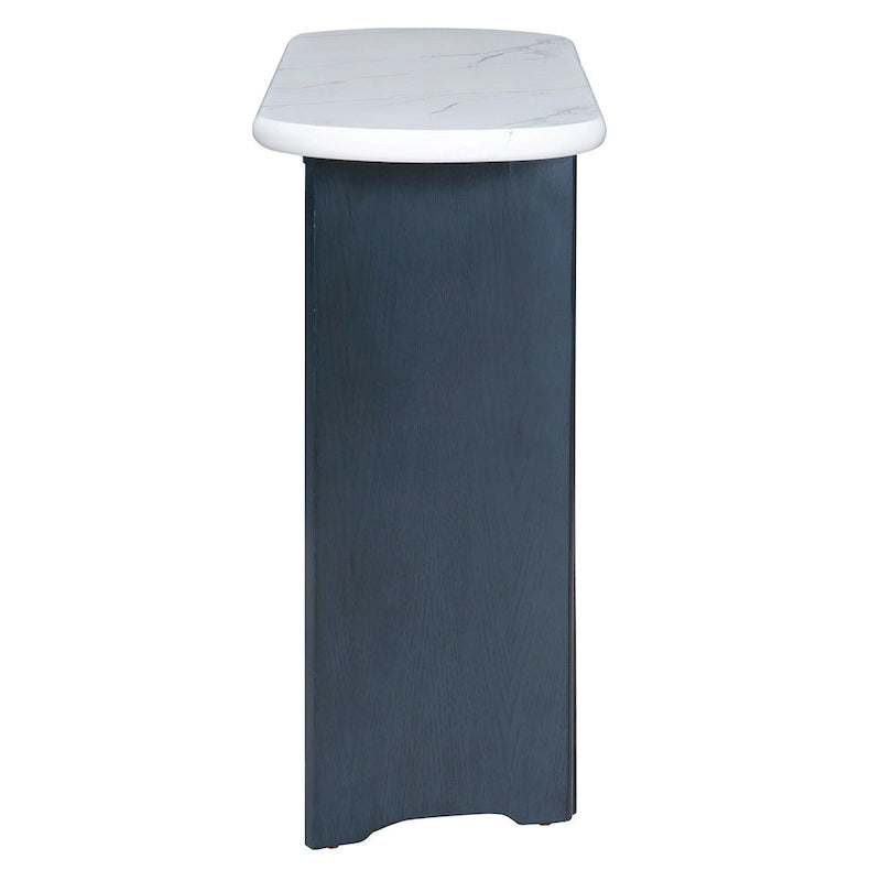 Console d'entrée, Table avec plateau ovale en similicuir marbre pour l'entrée