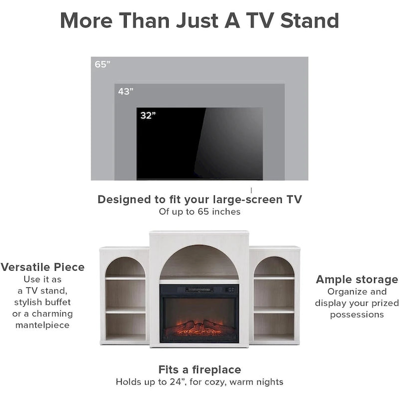Meuble TV avec cheminée électrique