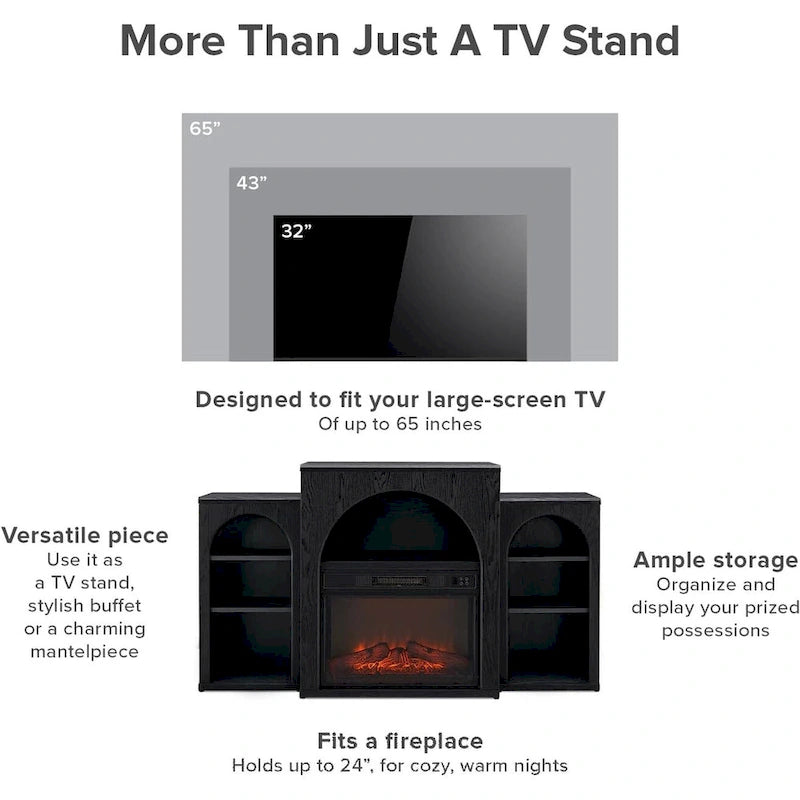 Meuble TV avec cheminée électrique