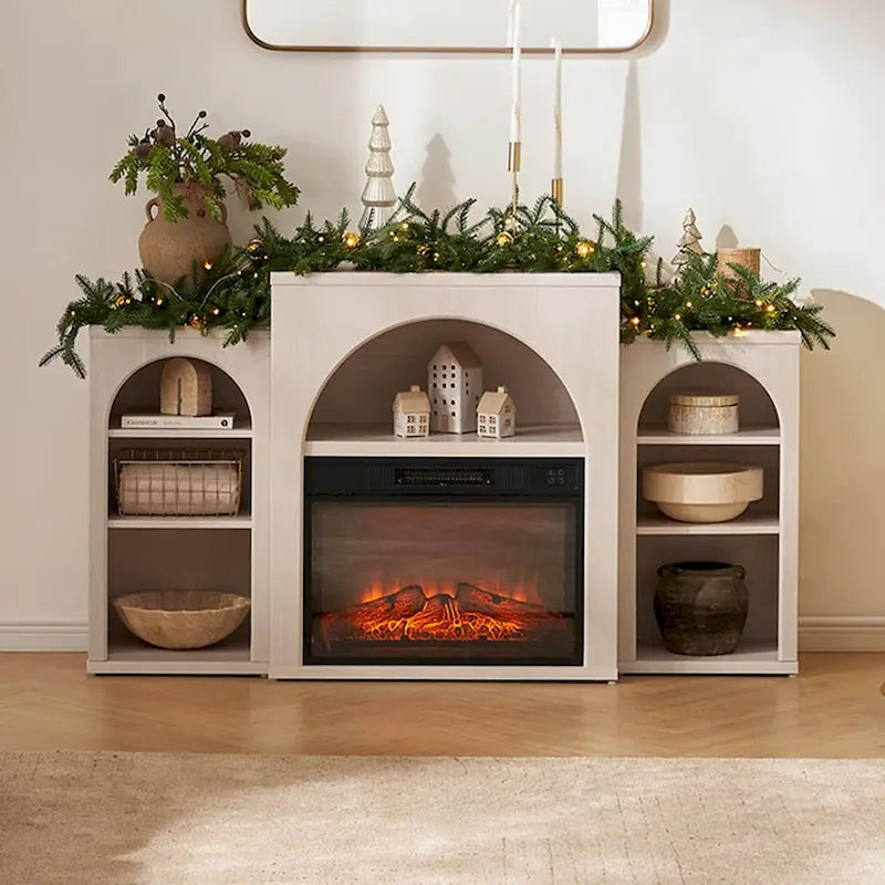 Meuble TV avec cheminée électrique