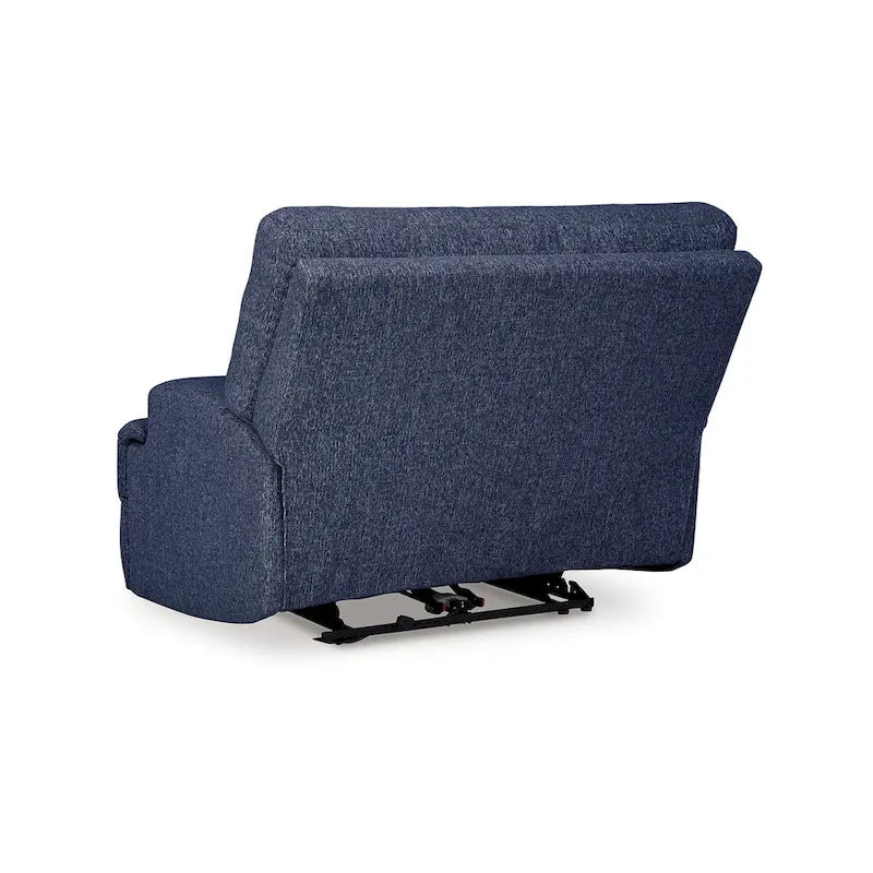 Fauteuil inclinable électrique Marissa, assise large, en polyester bleu marine doux