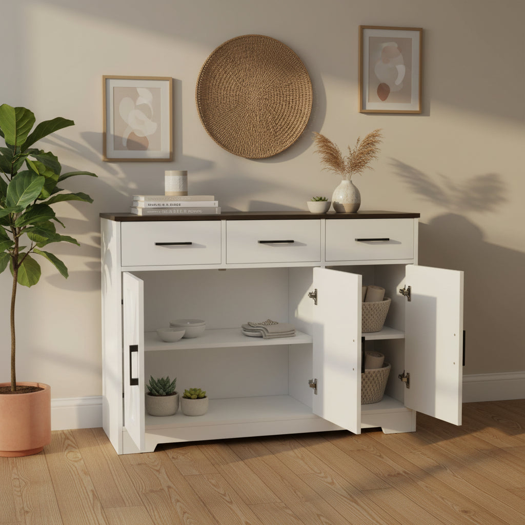 Traditional 42.4 Wide 3 Drawer Sideboard Storage Cabinet