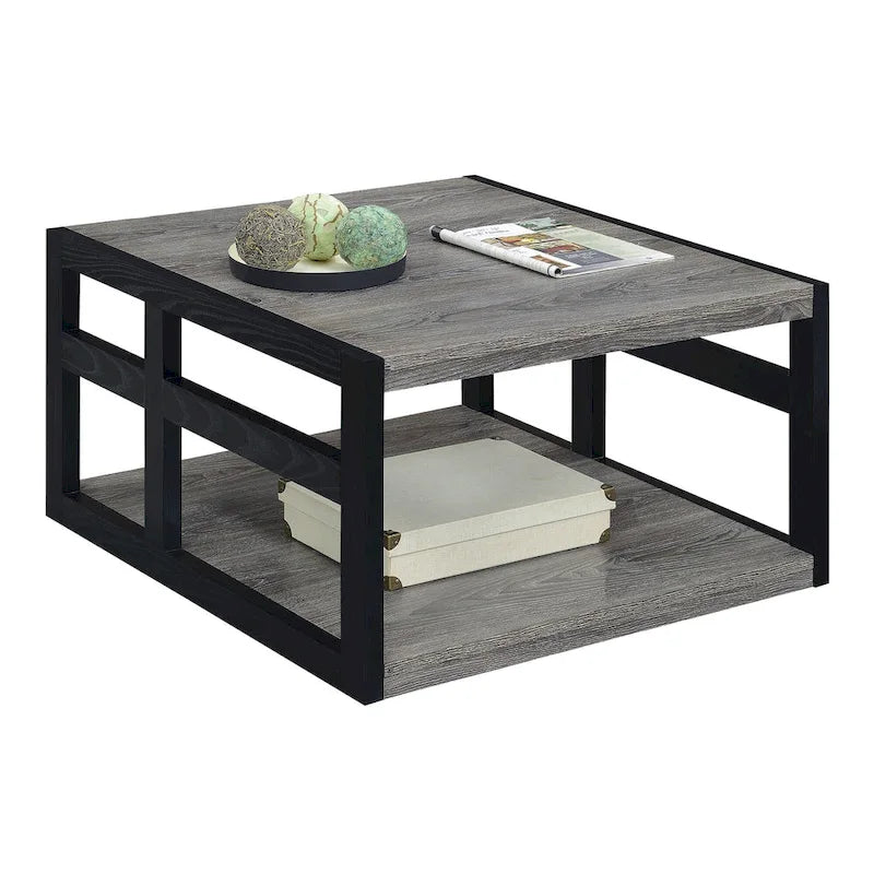 Table basse carrée avec étagère