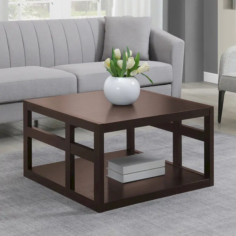 Table basse carrée avec étagère