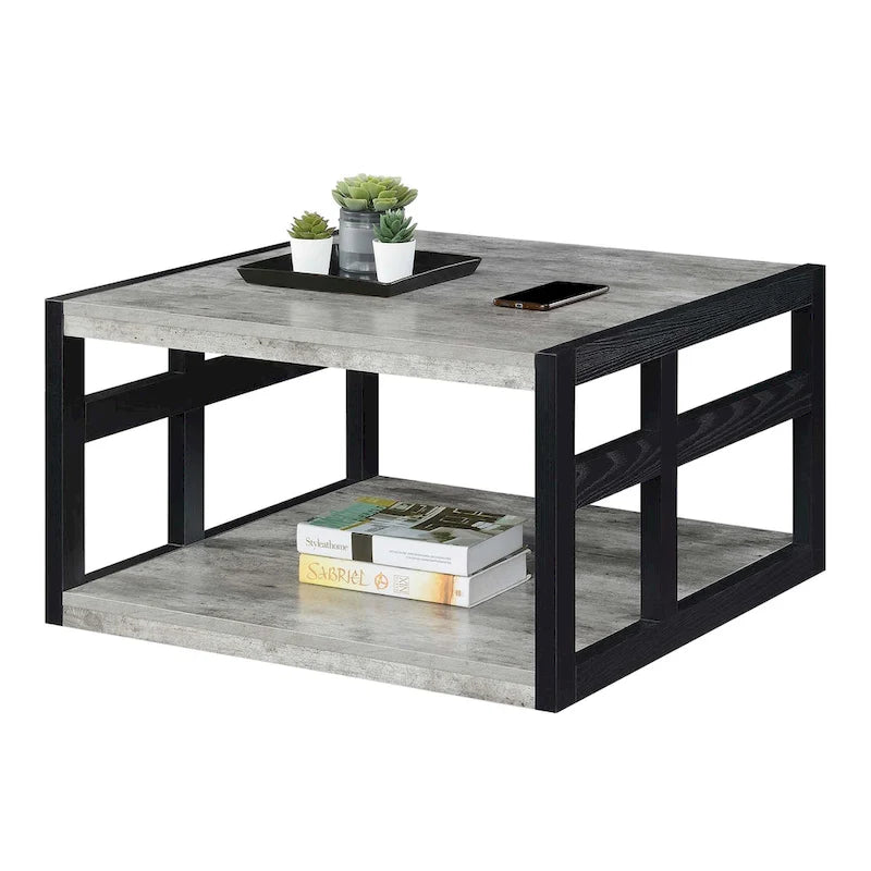 Table basse carrée avec étagère