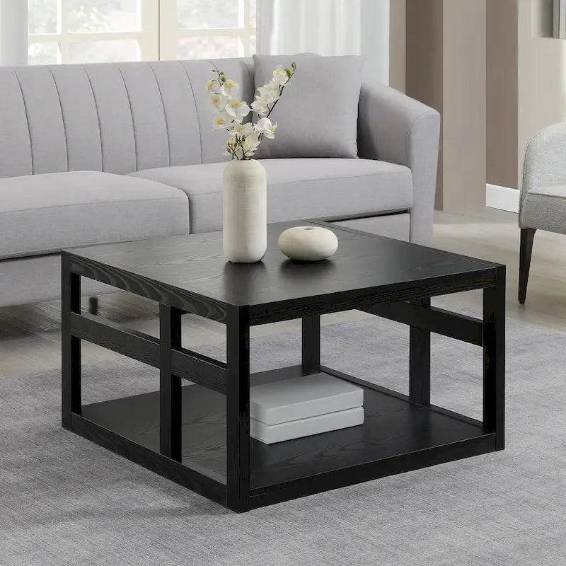 Table basse carrée avec étagère