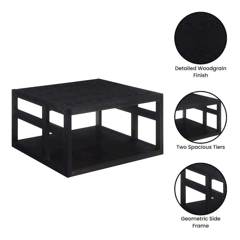 Table basse carrée avec étagère