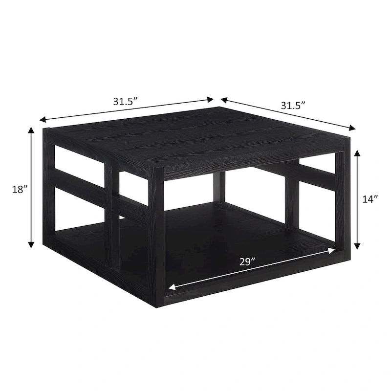 Table basse carrée avec étagère