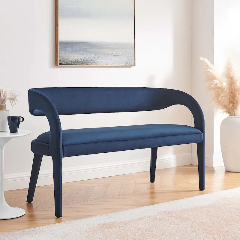 Banc d'appoint en velours de performance