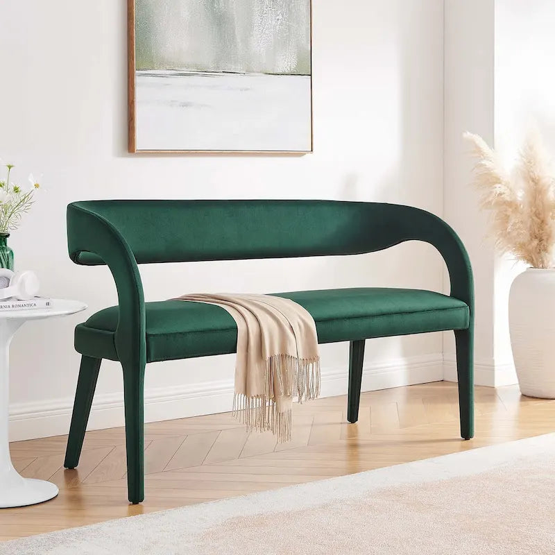 Banc d'appoint en velours de performance