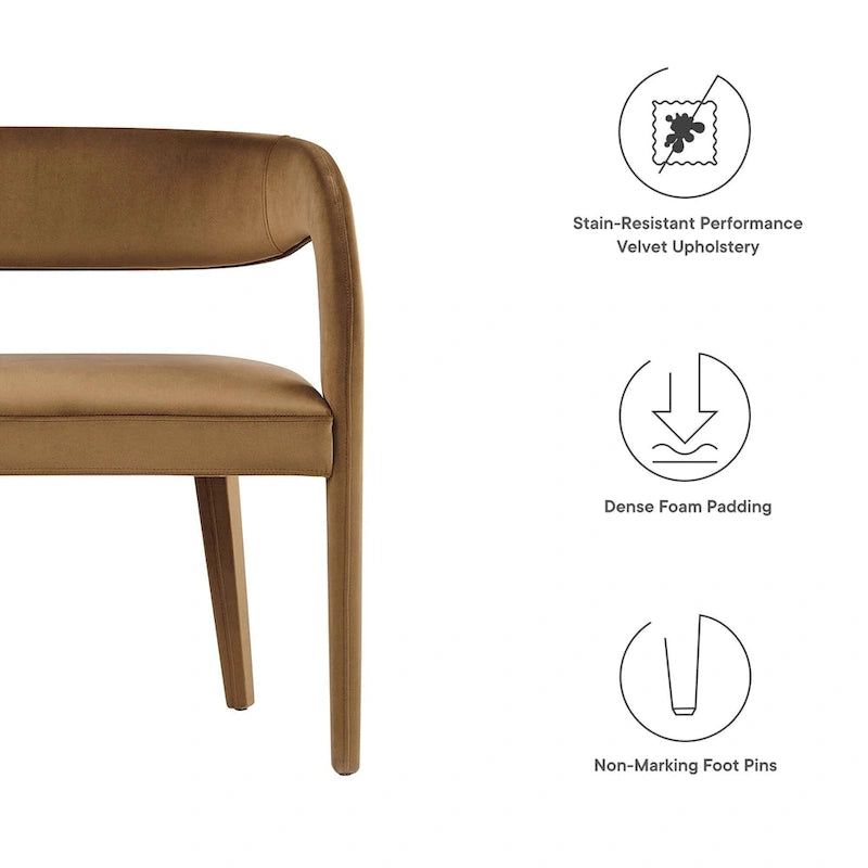 Banc d'appoint en velours de performance
