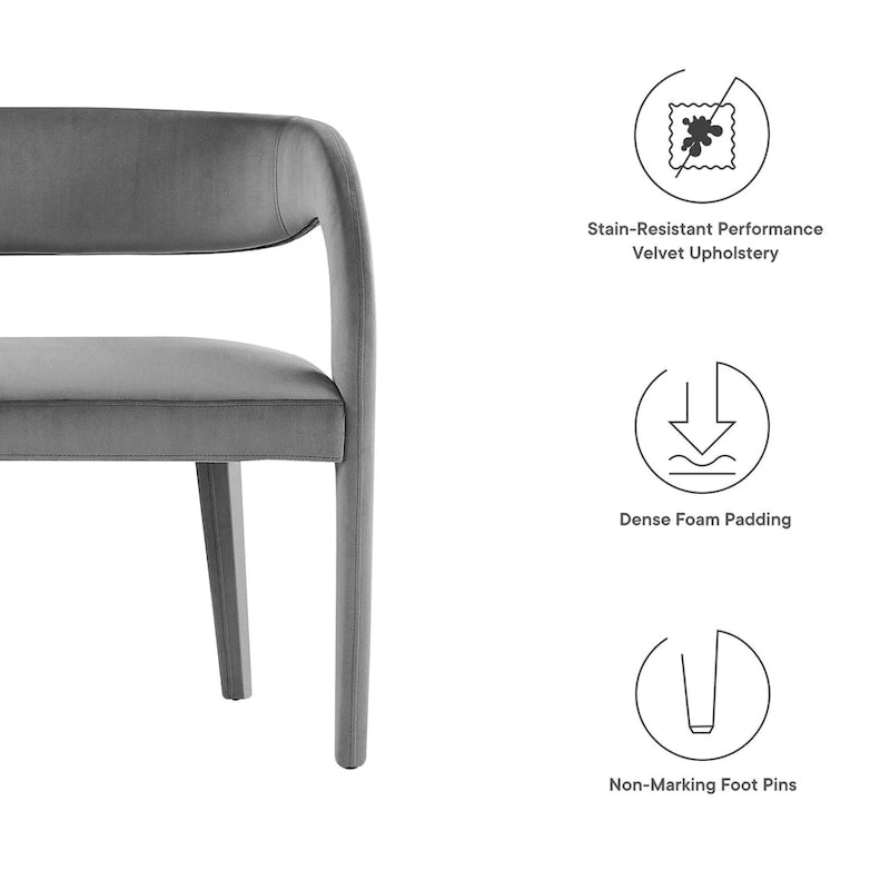 Banc d'appoint en velours de performance