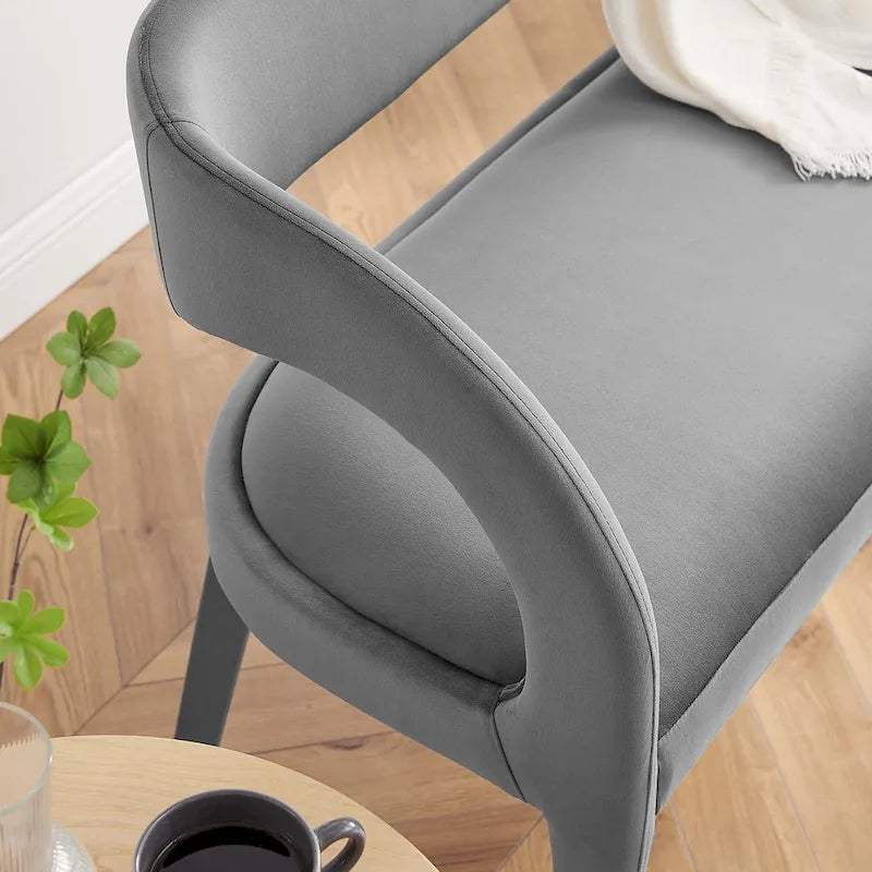 Banc d'appoint en velours de performance