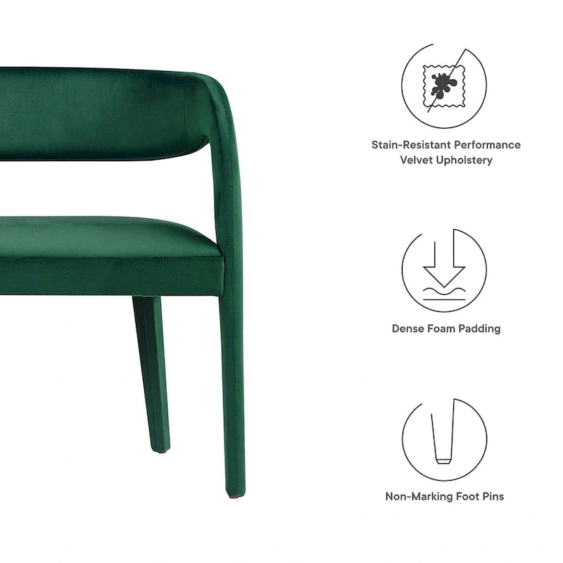 Banc d'appoint en velours de performance