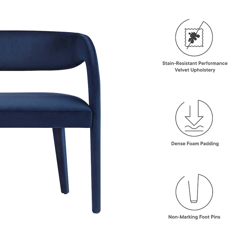 Banc d'appoint en velours de performance