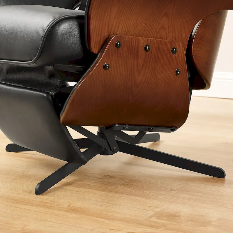 Fauteuil inclinable de salon en similicuir style Mid-Century Modern
