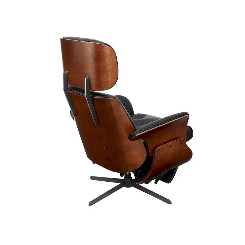 Fauteuil inclinable de salon en similicuir style Mid-Century Modern