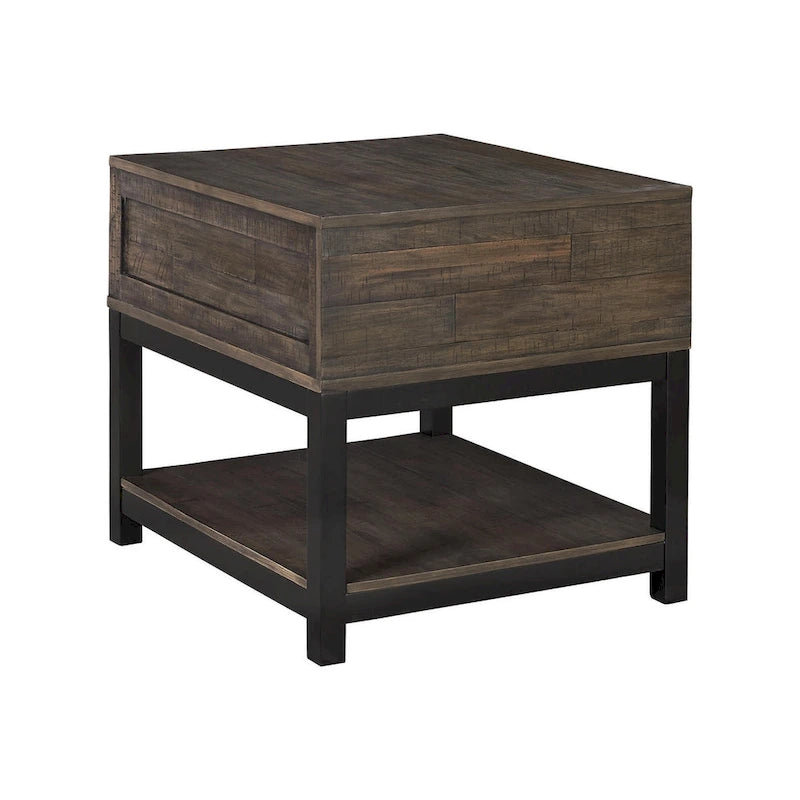 Table d'appoint rectangulaire gris-brun décontractée