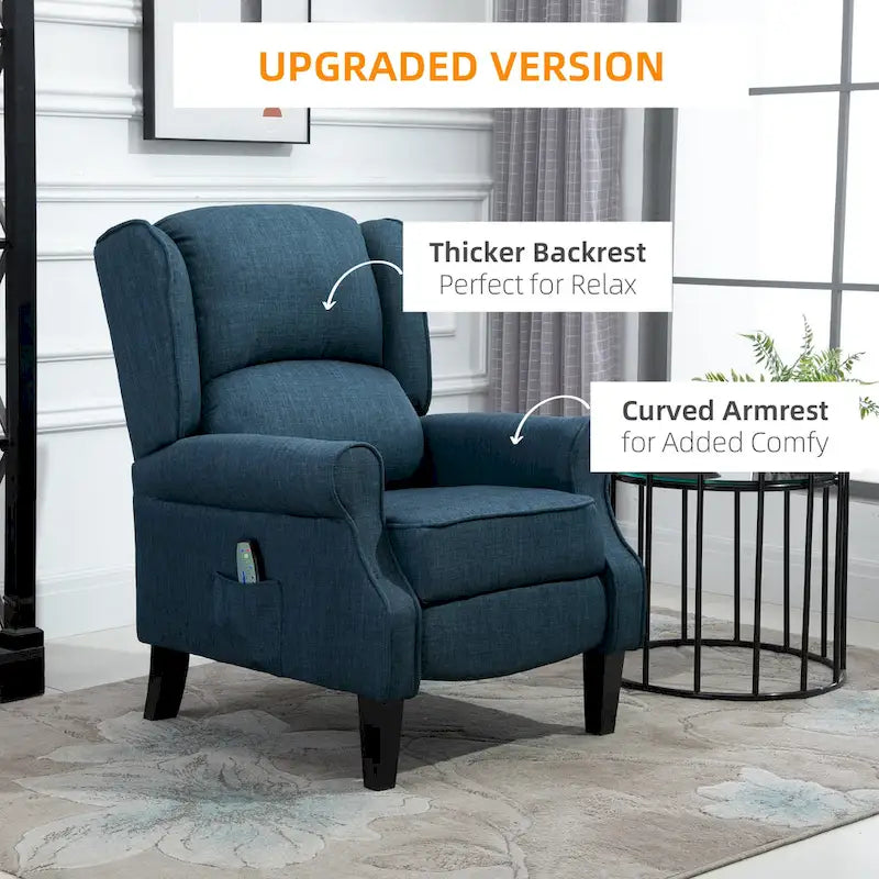 Fauteuil inclinable massant et chauffant avec télécommande