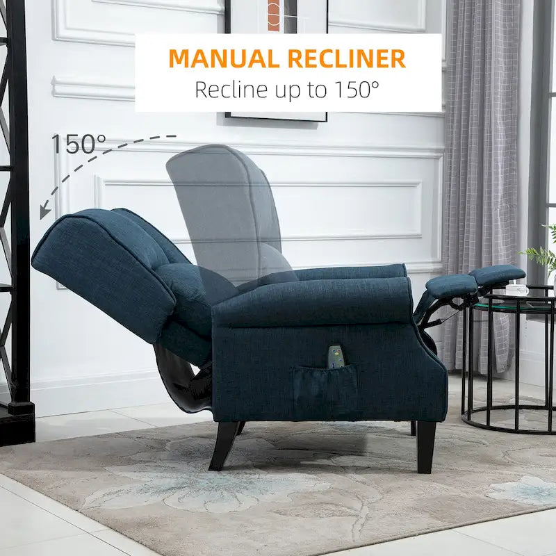 Fauteuil inclinable massant et chauffant avec télécommande