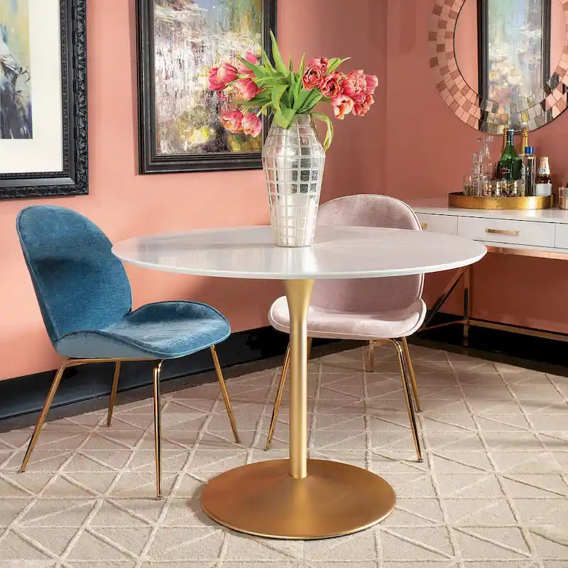 Table à manger ronde à fleurs de 41,25 x 41,25