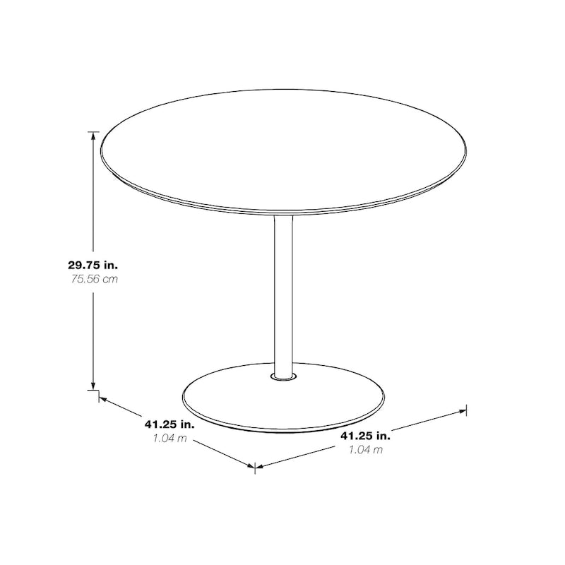 Table à manger ronde à fleurs de 41,25 x 41,25