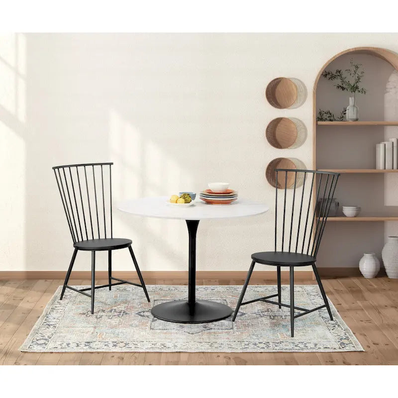 Table à manger ronde à fleurs de 41,25 x 41,25