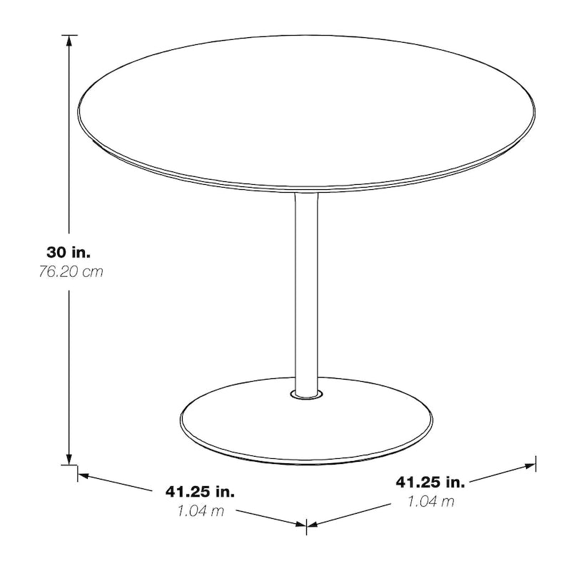 Table à manger ronde à fleurs de 41,25 x 41,25