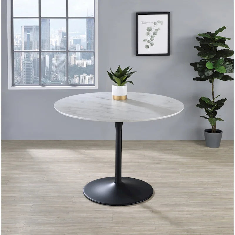 Table à manger ronde à fleurs de 41,25 x 41,25