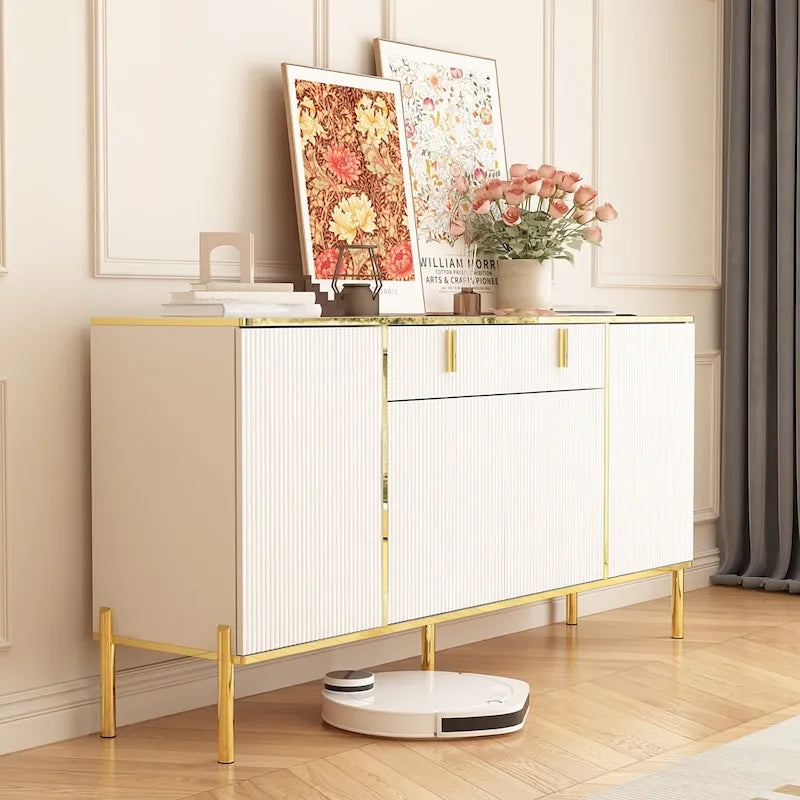 Buffet de cuisine 4 portes avec 2 tiroirs supérieurs