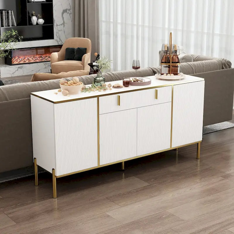 Buffet de cuisine 4 portes avec 2 tiroirs supérieurs