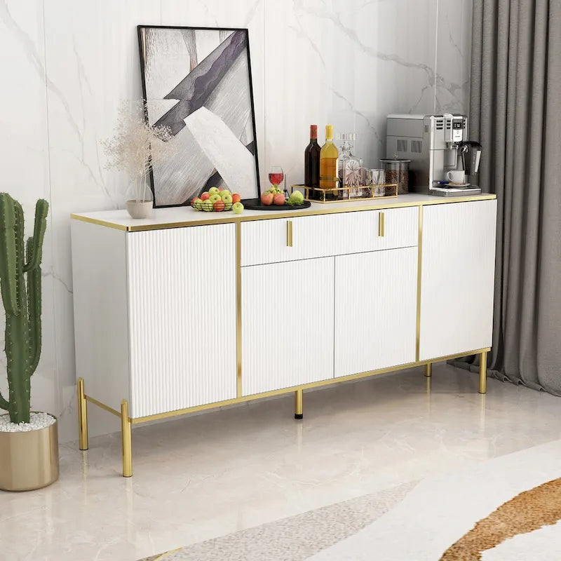 Buffet de cuisine 4 portes avec 2 tiroirs supérieurs
