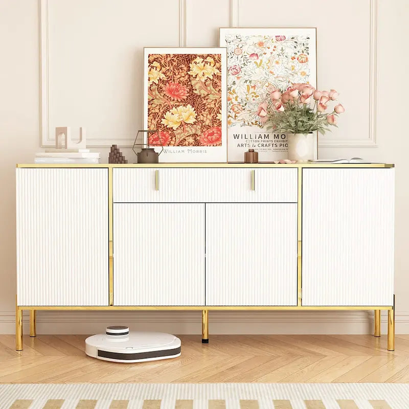 Buffet de cuisine 4 portes avec 2 tiroirs supérieurs