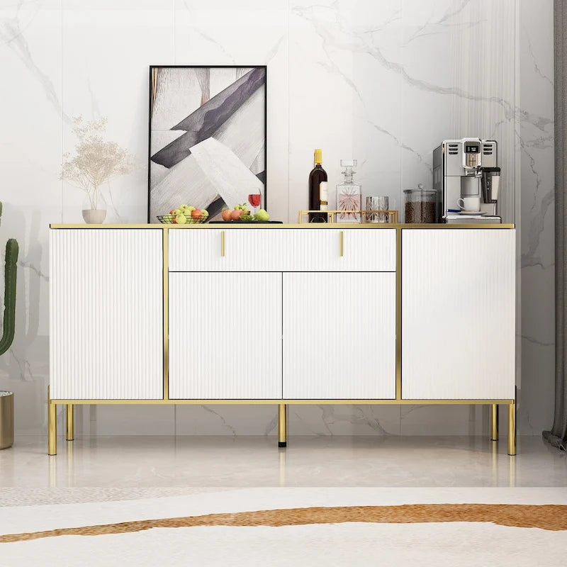 Buffet de cuisine 4 portes avec 2 tiroirs supérieurs