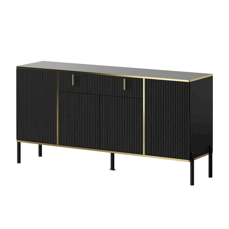 Buffet de cuisine 4 portes avec 2 tiroirs supérieurs