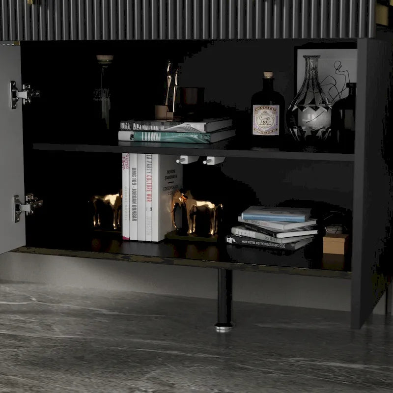 Buffet de cuisine 4 portes avec 2 tiroirs supérieurs