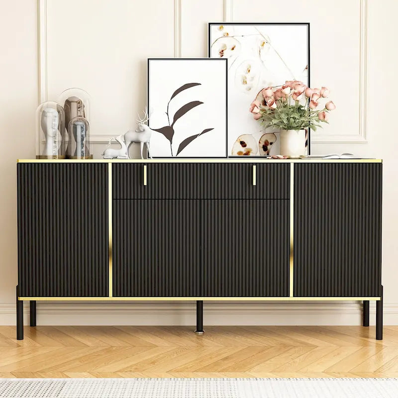 Buffet de cuisine 4 portes avec 2 tiroirs supérieurs