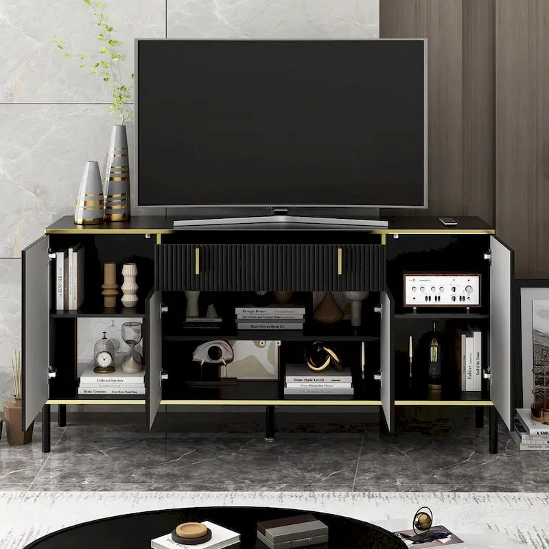 Buffet de cuisine 4 portes avec 2 tiroirs supérieurs